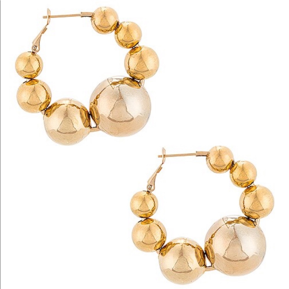Anton Heunis gold ball hoop earring